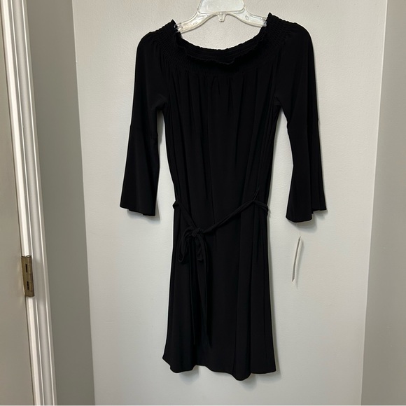 Tahari Arthur S Levine Women’s Black 3/4 Sleeve Stretch Fit & Flare Dress 6 NEW - Picture 1 of 10